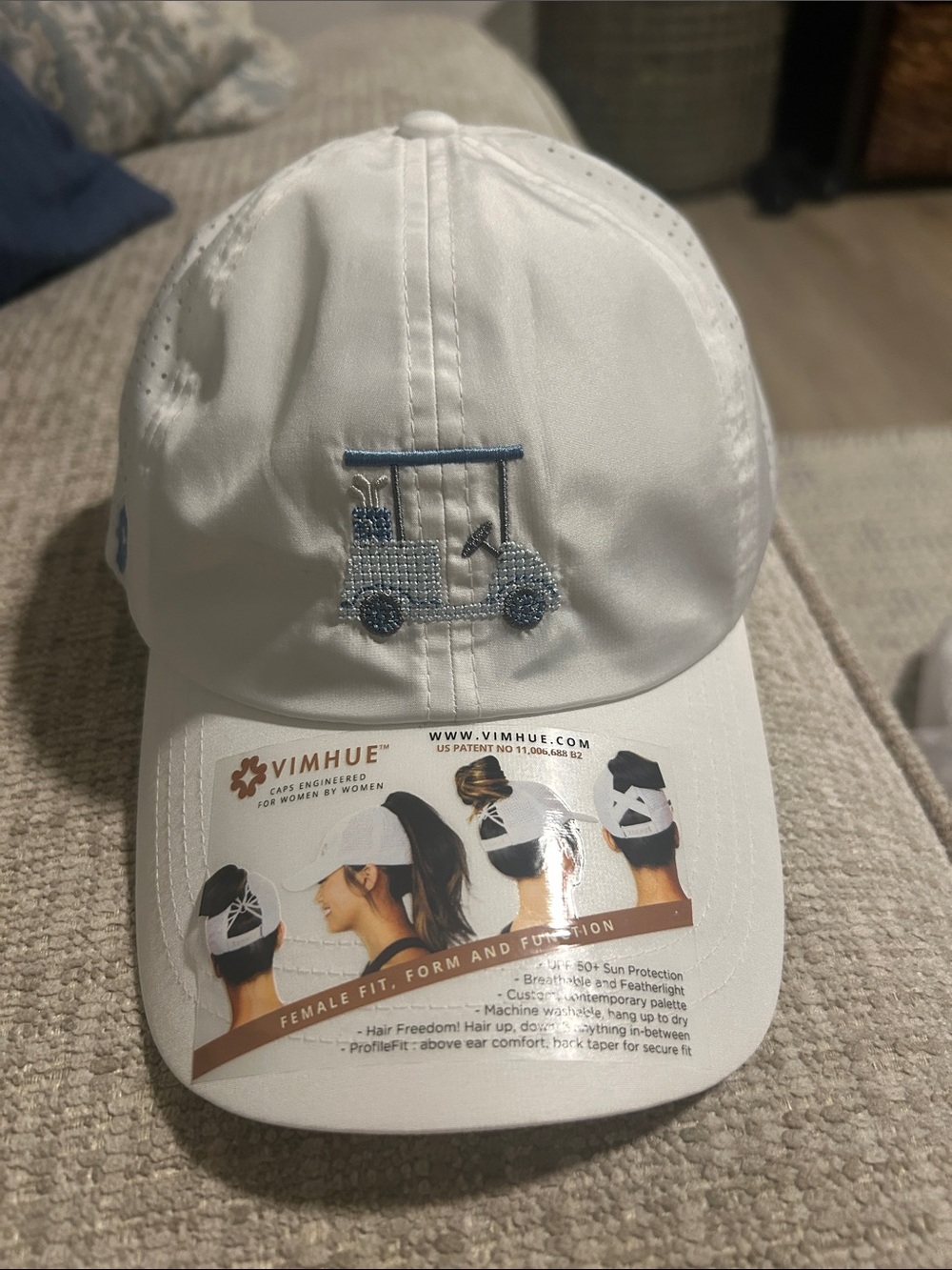 Vimhue embroidered pony tail golf hat